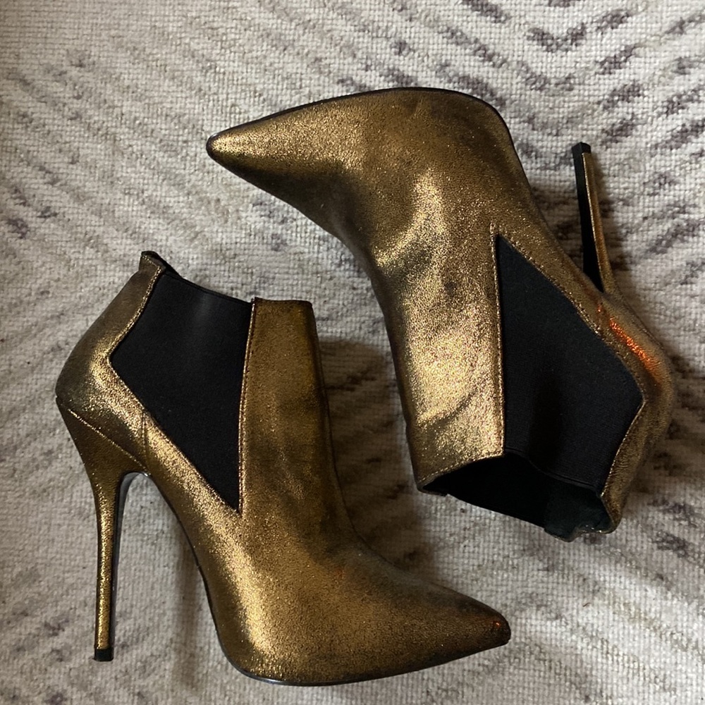 Bronze ankle booties